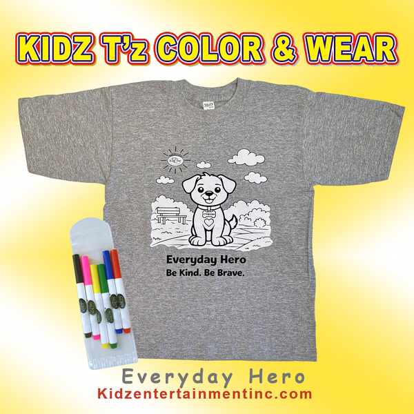 Kidz T'z Color & Wear Grey T-shirt - Everyday Hero