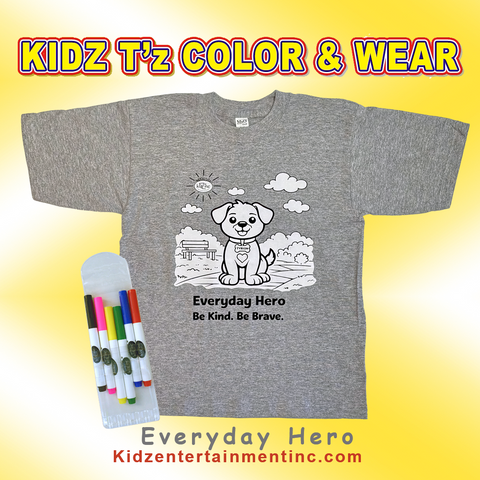 Kidz T'z Color & Wear Grey T-shirt - Everyday Hero