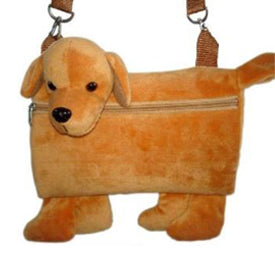 3-in-1 Cuddly Fun Golden Labrador Muff/Handbag/Plush Animal